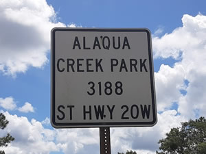 sign at alaqua creek park boat ramp freeport florida 32439